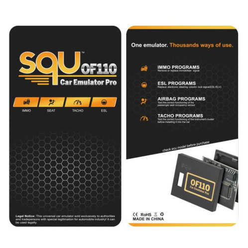 Émulateur de voiture universel SQU OF110 Pro, programmateur IMMO, ESL, airbag et tachymètre, outil de codage et de diagnostic d'ECU automobile SH1013659-06