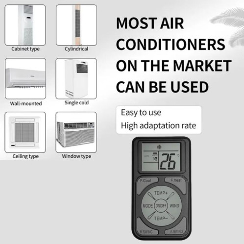 Mini télécommande universelle portable pour climatiseur, compatible avec plusieurs marques SH27931277-05
