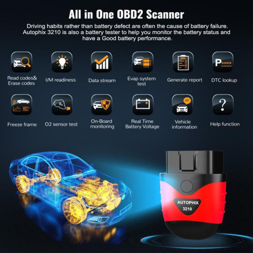 Outil de diagnostic moteur automobile AUTOPHIX 3210 OBD2 SA40011908-06