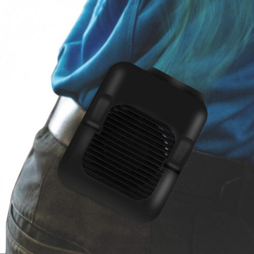 Mini ventilateur de taille suspendu USB chargeant le ventilateur portatif sans feuilles, capacité de la batterie: 6000mAh (noir) SH202A1386-07