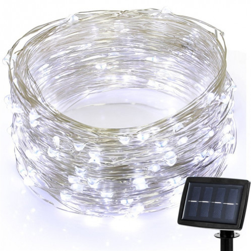 22m 200 LED à énergie solaire maison jardin fil de cuivre chaîne fée lumière extérieure fête de Noël décor bande lampe avec 8 modes (lumière blanche) SH301B1772-07