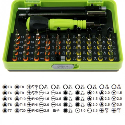 HUIJIAQ 53-en-1 jeu de tournevis multifonction combiné outil de réparation numérique électronique SH6997351-07
