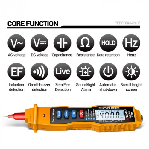 ANENG A3003 Multimètre intelligent de type haute précision de type stylo multi-fonction (noir) SA001B460-07