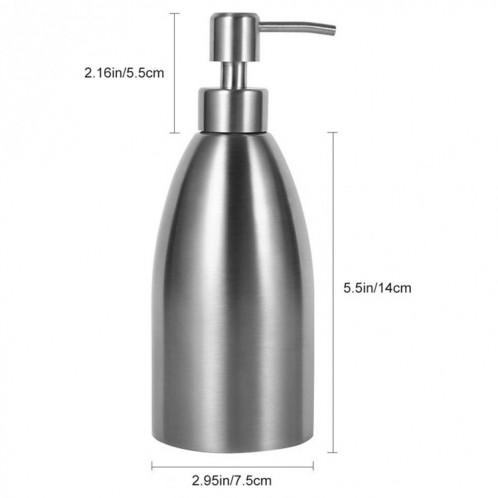 500 ml en acier inoxydable distributeur de savon cuisine salle de bain boîte de shampooing bouteille de détergent SH6995567-08