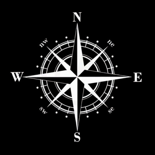 10 PCS Art Design vinyle NSWE Compass voiture Stickers Stickers, Noir + Blanc SH86021005-03