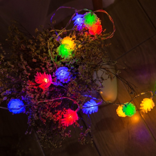 20 LED énergie solaire cône de pin extérieur économie d'énergie vacances mariage décoration chaîne lumière jardin paysage lampe (lumière colorée) SH801A1342-010