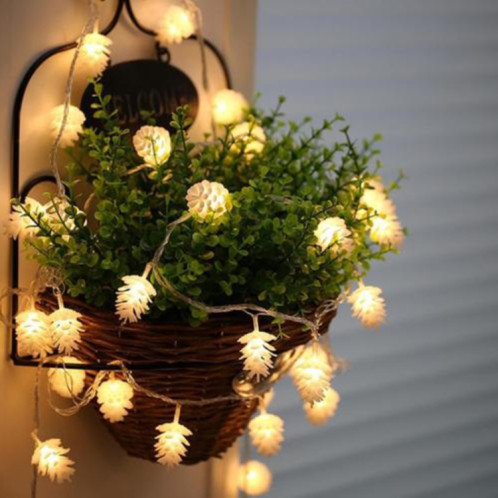 20 LED énergie solaire cône de pin extérieur économie d'énergie vacances mariage décoration chaîne lumière jardin paysage lampe (lumière colorée) SH801A1342-010
