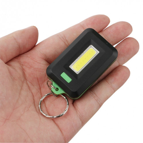 2 PCS 3W Mini COB LED lampe de poche porte-clés camping lumière sac à dos d'urgence avec 3 modes (vert) SH601B367-07