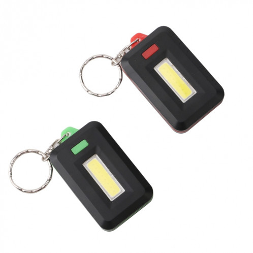 2 PCS 3W Mini COB LED lampe de poche porte-clés camping lumière sac à dos d'urgence avec 3 modes (vert) SH601B367-07