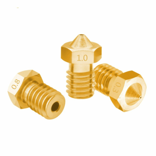 8 accessoires d'imprimante 3D Bugatti pièces buse E3D-V5 V6 consommables de filetage M6 buse chaude, taille: 3 / 1.0mm SH29161406-06