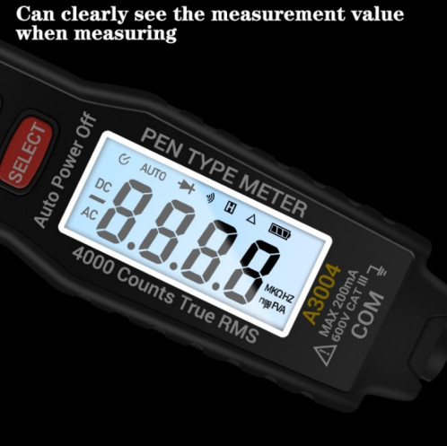 ANENG A3004 Multimètre intelligent de type haute précision de type stylo multi-fonction (noir) SA101A1125-07