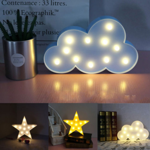 Interrupteur Style Nuage Forme LED Nuit Chaud Lampe De Chevet Lampe De Table Chambre Salle D'étude Veilleuse (Bleu) SH401B1745-07