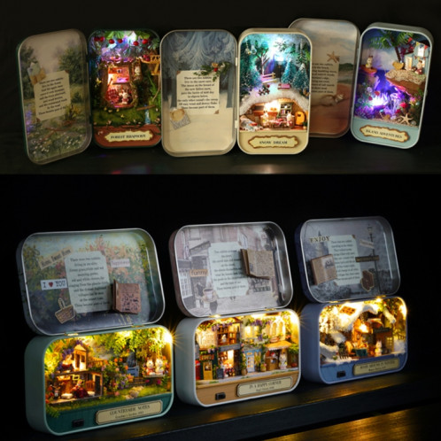 Bricolage boîte théâtre thème nostalgique scène miniature puzzle en bois jouet maison de poupée (Q004) SH201C1442-08