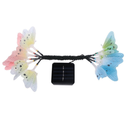 Fée de fée à fibre optique papillon à énergie solaire, lumières de vacances de jardin extérieur de Noël imperméables, taille: 4m 12LEDs SH94011000-07