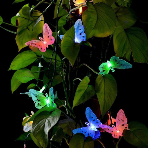 Fée de fée à fibre optique papillon à énergie solaire, lumières de vacances de jardin extérieur de Noël imperméables, taille: 4m 12LEDs SH94011000-07