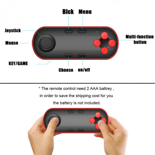 Contrôleur de manette de jeu Bluetooth sans fil intelligent 3D VR lunettes de réalité virtuelle Joystick télécommandes compatibles avec Android / IOS (noir) SH701B36-07