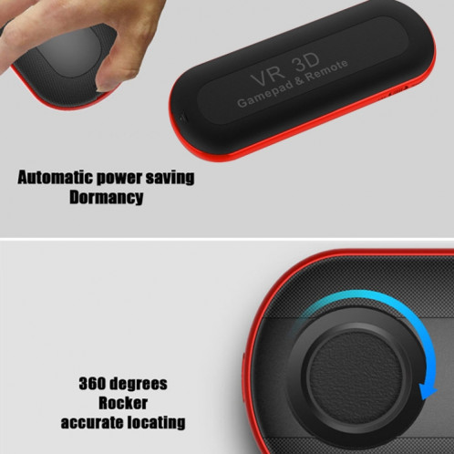 Contrôleur de manette de jeu Bluetooth sans fil intelligent 3D VR lunettes de réalité virtuelle Joystick télécommandes compatibles avec Android / IOS (noir) SH701B36-07