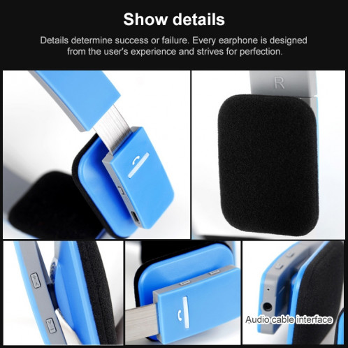 AEC BQ618 Écouteur mains libres stéréo Bluetooth sans fil intelligent avec microphone, prise en charge de 3,5 mm pour téléphone / tablette / PSP (blanc) SA701A1536-07