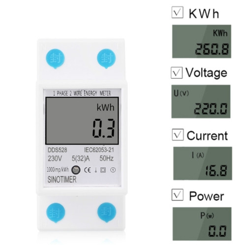 DDS528 5-32A 230V 50Hz compteur d'énergie multifonction électronique à Rail DIN domestique monophasé SH4062951-06