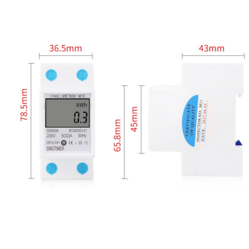 DDS528 5-32A 230V 50Hz compteur d'énergie multifonction électronique à Rail DIN domestique monophasé SH4062951-06