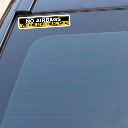 10 PCS YJZT 2X Autocollant de voiture Avertissement NO AIRBAGS NOUS MOURRONS COMME DE VÉRITABLES HOMMES PVC Decal, Taille: 15cm x 3cm SH49451866-05