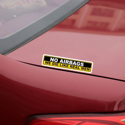 10 PCS YJZT 2X Autocollant de voiture Avertissement NO AIRBAGS NOUS MOURRONS COMME DE VÉRITABLES HOMMES PVC Decal, Taille: 15cm x 3cm SH49451866-05