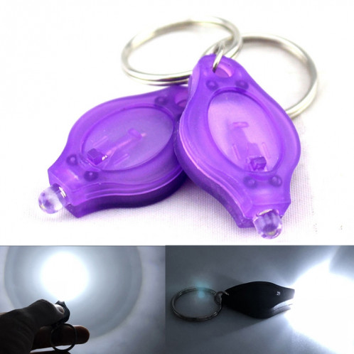 2 PCS Mini Poche Porte-clés Lampe de poche Micro LED Squeeze Light Camping En Plein Air Ultra Bright Urgence Porte-clés Lumière Lampe Torche Lampe (Violet) SH001A208-07