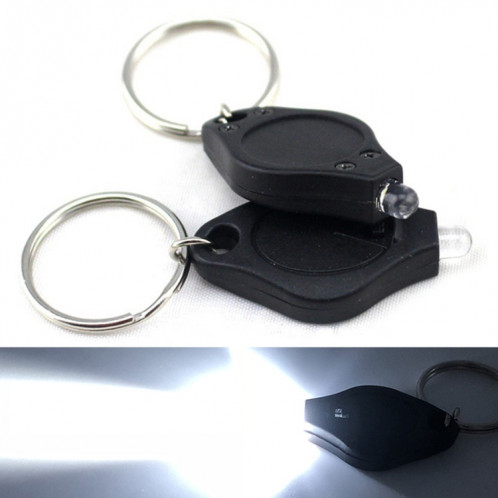 2 PCS Mini poche porte-clés lampe de poche Micro LED Squeeze Light Camping en plein air ultra-lumineux d'urgence porte-clés lampe torche (Noir) SH001B1610-07