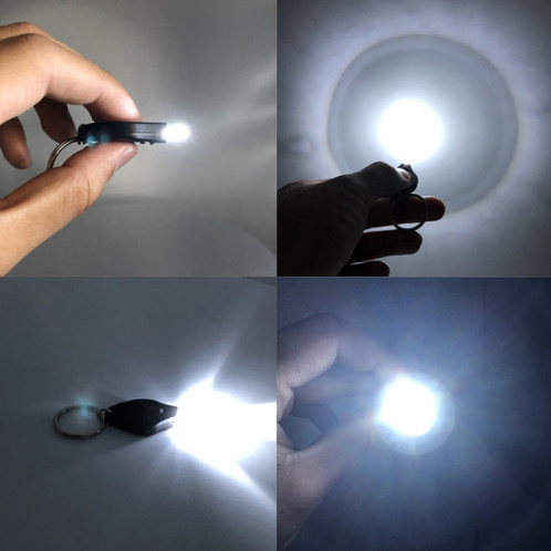 2 PCS Mini poche porte-clés lampe de poche Micro LED Squeeze Light Camping en plein air ultra-lumineux d'urgence porte-clés lampe torche (Noir) SH001B1610-07