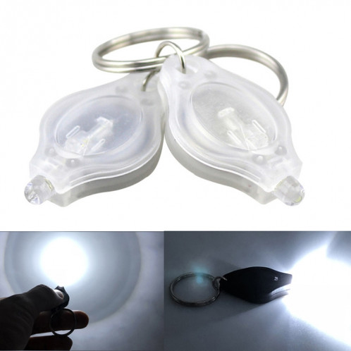 2 PCS Mini poche porte-clés lampe de poche Micro LED Squeeze Light Camping extérieur ultra-lumineux d'urgence porte-clés lampe torche lampe (Blanc) SH001E1518-07