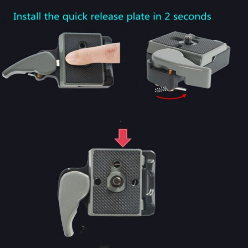 Support de plaque à dégagement rapide pour tête de trépied BEXIN pour Manfrotto 200PL-14 (gris) SB301B234-010