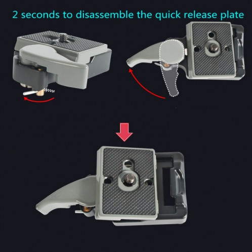 Support de plaque à dégagement rapide pour tête de trépied BEXIN pour Manfrotto 200PL-14 (gris) SB301B234-010
