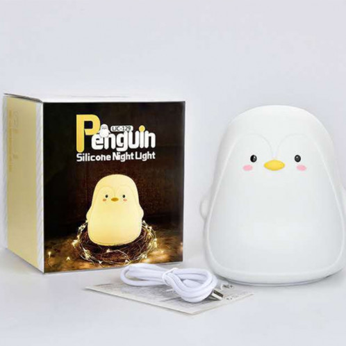 Penguin Silicone Pat Night Light Lampe d'ambiance de chevet pour enfants (blanc) SH001A1500-010
