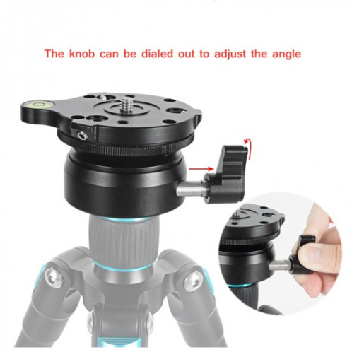 BEXIN DY-60N 1/4 pouce Fil Dome Trépied Professionnel Nivelant de 360 ​​degrés Panorama Panorama Base de tête avec adaptateur de vis à bulles et à vis de 3/8 pouces SB11111799-08