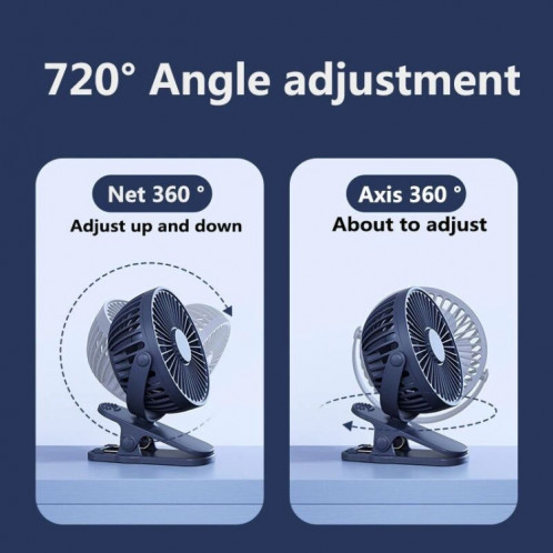 Mini ventilateur à pince USB portable de bureau (rose) SH027F1235-08