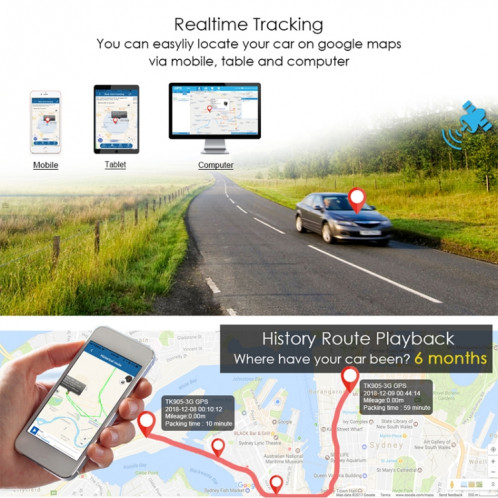 Suivi de véhicule de camion de voiture K8 3G GSM GPS Tracker SH0282536-09