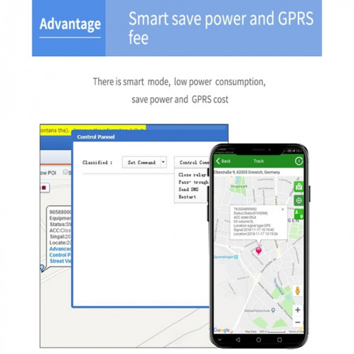 Véhicule de camion de voiture TK202B dépistant AGPS de soutien de traqueur de GSM GPRS GPS, capacité de batterie: 6400MA SH05061485-013