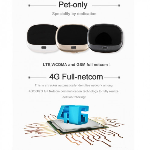 RF-V43 IP67 étanche GPS + LBS + WiFi Pet Locator Pet Collar Tracking Device (Noir) SH441B654-014