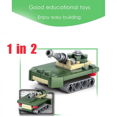 KAZI 16 in 1 Sets jouets éducatifs Block Building Building de l'Armée de terre, tranche d'âge: 6 ans et plus SH1126324-08