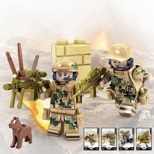Soldats militaires de l'équipe de campagne de l'armée de terre KAZI Wolf pour soldats, jouets éducatifs, tranche d'âge: 6 ans et plus SH1129816-08