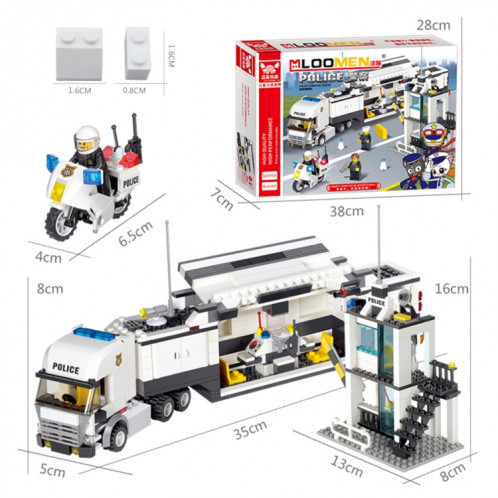 6727 511 blocs de briques PCS Commissariat de police de la ville Bâtiments de construction en briques de plastique, blocs de plastique Jouets, Âge: 6 ans et plus SH20221902-07