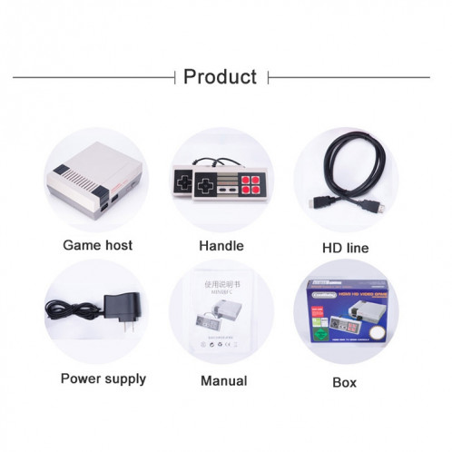 Console de jeu vidéo HDMI HD rétro classique mini TV, jeux intégrés 600, SH291A672-08
