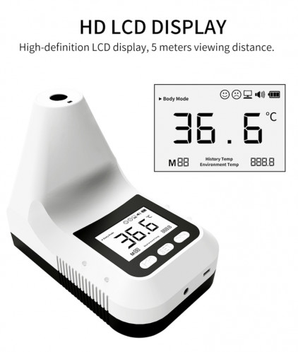 K3 Pro mains libres corps frontal sans contact avec capteur de distance sensible à la lumière Thermomètre infrarouge, écran LCD 2,8 pouces SH01301118-021