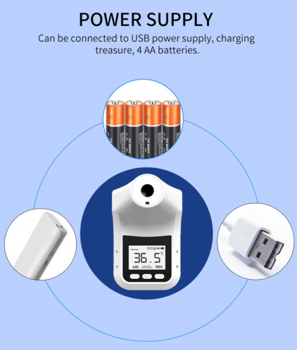 K3 Pro mains libres corps frontal sans contact avec capteur de distance sensible à la lumière Thermomètre infrarouge, écran LCD 2,8 pouces SH01301118-021