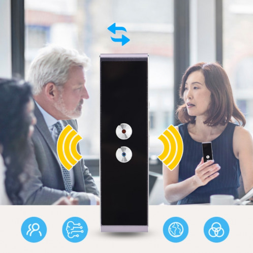 TRUCLATOR SMART SMART TRADUCTOR TRUCTATEUR SMART PORTABLE TRADUCTION SMART BUSIENCES Voyage AI Translateur Traduction Machine 40 langues Traducteur (noir) SH402B996-010