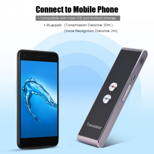 TRUCLATOR SMART SMART TRADUCTOR TRUCTATEUR SMART PORTABLE TRADUCTION SMART BUSIENCES Voyage AI Translateur Traduction Machine 40 langues Traducteur (noir) SH402B996-010