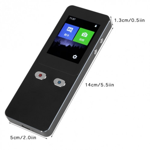 T9 + Portable WIFI traducteur vocal intelligent voyage d'affaires intelligent en temps réel AI traducteur traduction Machine 27 langues traducteur (noir) SH404B926-08