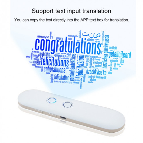 T4 Portable AI Smart Voice Translator Business Travel Machine de traduction en temps réel Support 42 langues (bleu) SH608L1916-012
