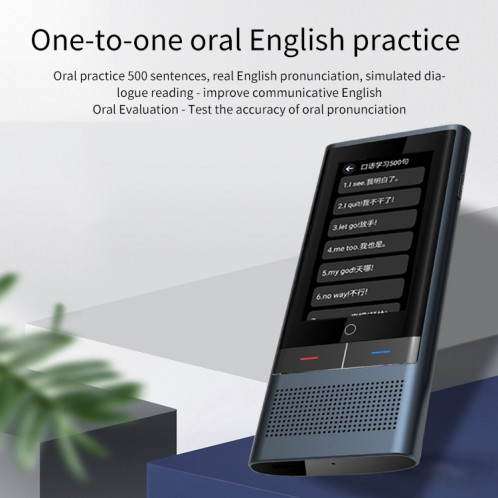 Boeleo BF301 (W1 3.0) Traducteur vocal intelligent à écran de 2,8 pouces pour les voyages d'affaires 1 Go + 8 Go Prise en charge de 117 langues Inter-traduction (noir) SH106B1856-016