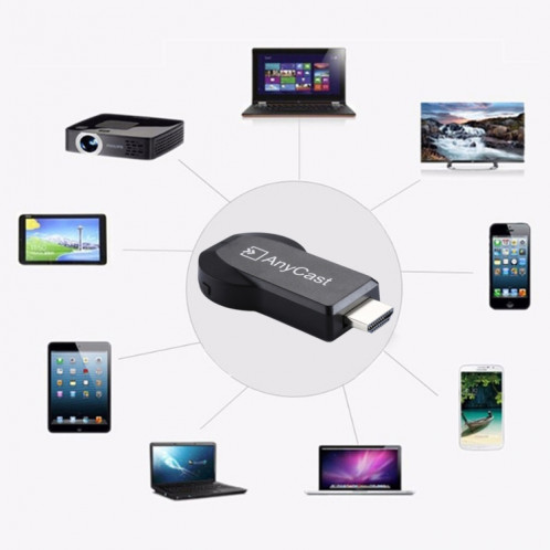 AnyCast M2 Plus Récepteur de dongle d'affichage WiFi sans fil Airplay Miracast DLNA 1080P HDMI TV Stick pour iPhone, Samsung et autres smartphones Android (Noir) SH026B96-012